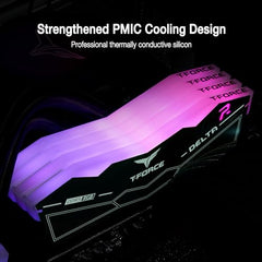 TeamGroup T-Force Delta RGB 2x16GB 6400MHz (6400MT/s) CL40 Black 32GB DDR5 RAM Kit, Desktop Gaming Memory, Metal Heatsink, ARGB Sync, ECC, XMP 3.0/EXPO, For Intel/AMD CPU, High Performance Low Latency