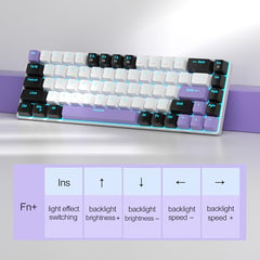 MageGee Portable 60% Mechanical Gaming Keyboard, MK-Box LED Backlit Compact 68 Keys Mini Wired Office Keyboard with Blue Switch for Windows Laptop PC Mac - Blue/White