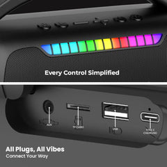 Toreto 40W Bluetooth Speaker with Deep Bass & Dual Wireless Karaoke Mic