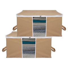 Kuber Industries Leheriya Design Underbed Storage Bag, Storage Organiser, Blanket Cover Set Of 3 (Royal Blue, Non-Woven), 65 x 47 x 33 Centimeters