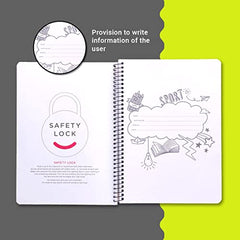 YOUVA Navneet|Spiral Long Book For Students And Executives|Spiral Bound With Safety Lock|A4 Size -21 X 29.7 Cm|Single Line|400 Pages|Pack Of 1