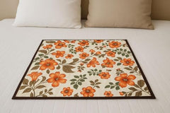 Homerz Premium Bed Server Food Mat Reversible Bed Server, Mattress Protector for Home | Food Mat for Kids, Size 36x36 inch, Double Side use Kitchen, Cupboard, Drawer, Wardrobe (Brown Lotus New)