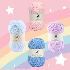 NESTNHAVEN , Plush & Cuddly Sets 2.0 , Chenille Yarn Supersoft Hand Knitting Wool Ball, set of 4 , 400 grams (1 Ball/100 Gram Each) Suitable for Craft, Babywear, Toys , Baby Blankets , 5 Bulky, Shades - NNHS 2.0 (Set 26 baby Pink , lilac , hot pink…