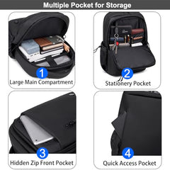 Arctic Hunter Backpack for Men Women 21L Stylish 15.6" Laptop Bag One-Day-Use Capacity Casual Laptop Backpack Multi-pockets Water-resistant Lightweight Padded Backpack for Office College,Black