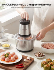 UN1QUE 350ML Rechargeable Mini Electric Chopper for Kicthen Use | One-Touch Operation | 304 Stainless Steel Blades | Chopper Electric for Chop, Mince, Puree, Whisk, Grind