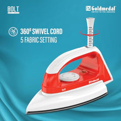 Goldmedal Glide 1100W Dry Iron | Non-stick Weilburger Premium