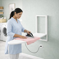 JAIMINI Home Wall Mount Foldable Ironing Board | Space Saving Iron Table for Home | Durable Metal Frame, Easy Release System, Cotton Cover | DIY Install Compact Iron Stand