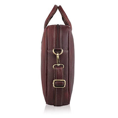 WildHorn Genuine Leather Office Bag for Men | 15.6-Inch Laptop Bag with a Minimalist Design | Professional Leather Bag with Adjustable Straps & Multiple Compartments | 1-Year Warranty