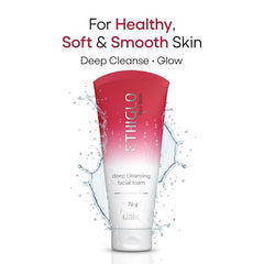Ethiglo Deep Cleansing Facial Foam Face Wash for Healthy, Soft and Smooth Skin | Removes Dirt, Impurities and Excess Oil | Suitable for normal to oily and acne prone skin | Pack of 5 (70g)