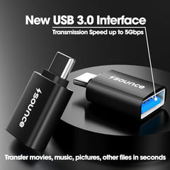 Sounce USB to 3.5mm Female Adapter, USB Headphone Audio Jack External Stereo Sound Cable Cord Splitter for MacBook, Laptop, Linux, PS4, Headset - Grey