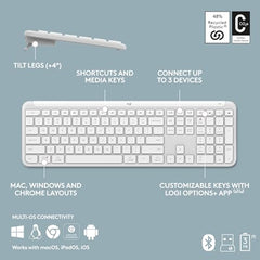Logitech MK950 Signature Slim Wireless Keyboard and Mouse Combo, Sleek Design, Quiet Typing and Clicking, Switch Across Three Devices, Bluetooth, Multi-OS, Works with Windows and Mac - Graphite