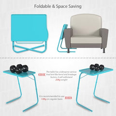 TABLE MAGIC- BADE Multipurpose Laptop Table Mat Finish - Adjustable, Foldable, Portable, Engineered Wood Top with Footrest, Top Size 60 * 45cm (X-Large, Midnight Black)