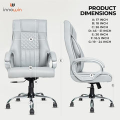 INNOWIN Obama Ergonomic Leatherette Executive High Back Revolving Desk Office Chair (Brown)