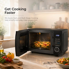 Midea 28 L Convection Microwave oven with Air Fry & Grill (MMOP03XA-ECSEBK) | 326 Auto cook menu | 900W | Child Lock