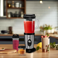 Wipro Elato FCB 105 Countertop Blender | 400 Watts Powerful Copper Motor | 3 Unbreakable Jars | Juicer Jar with Filter | Smoothie Making Blender | 3 Stainless Steel Blades | 2-Year Warranty