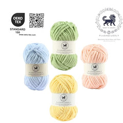 NESTNHAVEN , Plush & Cuddly Sets 2.0 , Chenille Yarn Supersoft Hand Knitting Wool Ball, set of 4 , 400 grams (1 Ball/100 Gram Each) Suitable for Craft, Babywear, Toys , Baby Blankets , 5 Bulky, Shades - NNHS 2.0 (Set 26 baby Pink , lilac , hot pink…