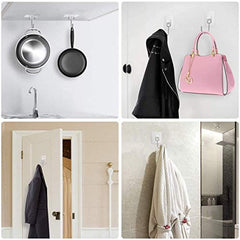 JIALTO Adhesive Hooks, Heavy Duty 5 kg Wall Hooks, Nail-Free Reusable Stainless Steel Sticky Hangers for Multipurpose Kitchen, Bathroom & Home (10 Pcs)
