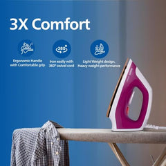 Philips Dry Iron DST0610/30, 1000W | Fast heat up & Golden Advanced Alloy Soleplate with Uniform Heat Distribution