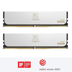 TEAMGROUP T-Create Expert Overclocking 10L CL42 DDR5 128GB Kit (2 x 64GB) 6400MHz (PC5-51200) Intel XMP 3.0 & AMD Expo Compatible Desktop Memory Module Ram White - CTCWD5128G6400HC42CDC01