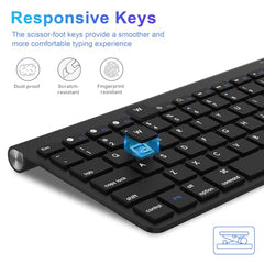 cimetech Mini Wireless Keyboard and Mouse, 2.4G Portable Slim Keyboard and Mouse Set with 12 Multimedia Shortcuts for Computer, PC, Laptop, Tablet, Desktop, Android SmartTV (Grey)