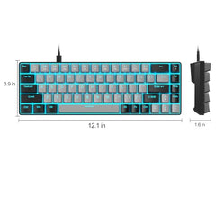 MageGee Portable 60% Mechanical Gaming Keyboard, MK-Box LED Backlit Compact 68 Keys Mini Wired Office Keyboard with Blue Switch for Windows Laptop PC Mac - Blue/White