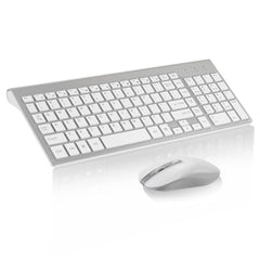 cimetech Wireless Keyboard and Mouse Set, 2.4G Ultra-Thin Sleek Design, USB Compact Full Size Keyboard Mouse Combo for Windows, Computer, Desktop, PC, Notebook - Pink
