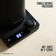 Sipologie Precision Electric Gooseneck Kettle 1000ml | 1°C Adjustable Temperature 40-100°C | Keep Warm | 304 Stainless Steel, No Plastic Contact | Pour Over Coffee & Tea | 1200W | 1 Year Warranty