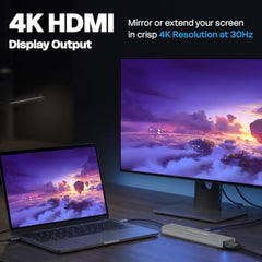 Amkette 7-in-1 Type C Hub/Docking Station for Laptop, USB hub Type c with 100W Power Delivery, 4K HDMI Output, USB 3.0, USB 2.0, SD/TF Card Reader, USB c hub for MacBook, Windows Laptops