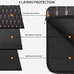 Tabelito Laptop Sleeve Bag 13" to 15.6 inch for Women Jute and Vegan Leather Office Everyday Handbags