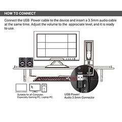 Ant Esports GS150 Computer Speakers, 2.0CH PC Speakers, in-line Volume Control, 6W USB Powered Stereo Desktop Speakers with 3.5mm AUX for PC/Laptop/Projector/Tablet/Cellphone