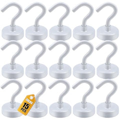 DIYMAG Magnetic Hooks 15pcs 30lbs Cruise Essentials 2026 Magnet Hook | Neodymium Heavy Duty Strong Magnets Hanging Ship Cabins Refrigerator Fridge Classroom Beach Vacation Kitchen Grills Home Tool