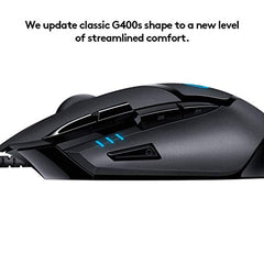 Logitech G402 Hyperion Fury USB Wired Gaming Mouse, 4,000 DPI, Lightweight, 8 Programmable Buttons, Compatible for PC/Mac - Black