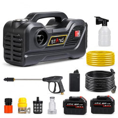 STARQ TurboMax 48V Cordless High Pressure Washer, 1020W, 100 Bar, 8 LPM, Portable Car, Bike & Home Cleaning Washer with 8 Meter Hose and 2 x 27000mAh Battery (Double Batteries Included)