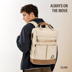 uppercase Dune Alphatech Padded 15.6" Laptop & iPad Compartment Professional Backpack for Men & Women - Tote & Backpack Carry, Waterproof Work Business Backpack for College Work Daily -Beige