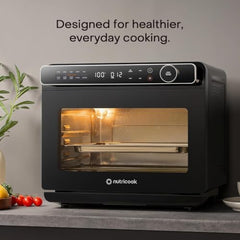 Nutricook Steami X 24L Black (Steam + Air Fryer Oven) with 10-in-1 functions like Steam Cook, Steam Roast, Air Fry, Bake, Sterilize & more. Steam + Convection technology, 2200W power, 2-year warranty