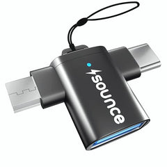 Sounce USB to 3.5mm Female Adapter, USB Headphone Audio Jack External Stereo Sound Cable Cord Splitter for MacBook, Laptop, Linux, PS4, Headset - Grey