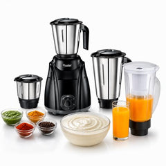 Prestige Elliot 750 Watt 3 Jar Mixer Grinder | Hybrid Copper Motor | 3 Speed Control with Pulse Function | 3 Stainless Steel Jars| Sturdy Ergonomic Handles| 2Y Warranty | ISI Certified