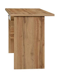 DeckUp Plank Giona Engineered Wood Study Table and Office Desk (Walnut and White, Matte Finish)