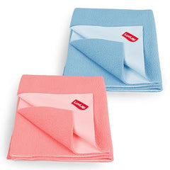 LuvLap Instadry Waterproof Baby Dry Sheet, Small Size 50x70 cm, Extra Absorbent Quick Dry Sheet for New Born,Toddler, Anti-Piling Fleece for Baby, Bed Protector, Pack of 2, Maroon & Navy Blue