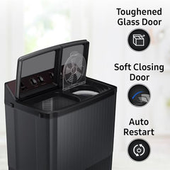 Samsung 9.5 Kg, 5 Star, Semi-Automatic Top Load Washing Machine (WT95A4260GD/TL, Air Turbo Drying, Dark Gray, 5 Year Warranty on Wash Motor)