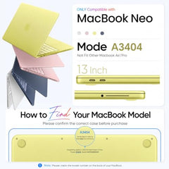 ZORBES 4 Pack Matte MacBook Neo Case 13 Inch A3404 with Keyboard Cover