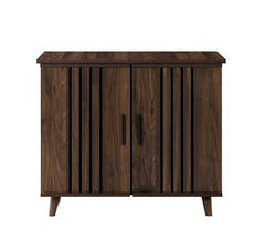 DeckUp Halo 2-Door Shoe Rack (Walnut, Matte Finish)
