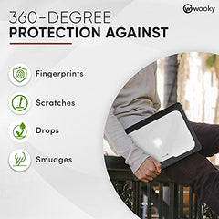 WOOKY MacBook Air M1 13.3 inch Shockproof 360 Degree PC + TPU Protection Plastic Hard Shell Flip Cover Case for MacBook Air A1932 A2179 A2337 (13.3 inch) - Black Clear