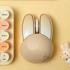 Lomiluskr Cute Cat Wireless Mouse, Lightweight Soundless Mice, 2.4G Wireless Mice, Candy Colors, Kawaii Mouse for Girls and Kids (Purple)