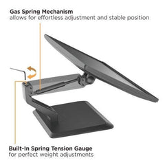 Jin Office Height Adjustable Monitor Stand Mount | Supports 13-32" Screens| 9KG Weight Capacity | Metal Black Powder Coated Single Monitors Arm Stand| Articulating Tilt and Swivel Display Desk Mount