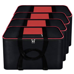 Storite 2 Pack Moisture Proof Nylon Underbed Storage Bag For Clothes Large | (54 x 46 x 28 cm) - BlackRed, Rectangular