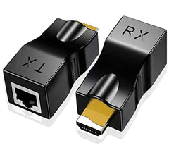 sartyee 2 PCS HDMI Extender Over Cat5e/6, Ethernet to HDMI RJ45 Ethernet Network Adapter, Support 1080p UP to 30m/98ft Video and Audio for HDTV HDPC PS4 STB (HDMI to RJ45 1 to 2)