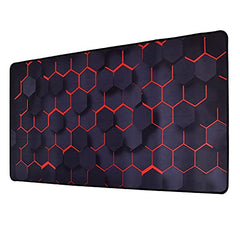 INOVERA Anti-Slip Gaming Mouse Pad | Shortcut Keys Rubber Stitched Mat |Desk Accessories for Laptop, Computer Home, Office (Black, 800L x 300B mm)