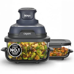 Ninja Crispi 1700W CleanCrisp Glass Air Fryer | 1.4L & 3.8L containers, Microwave, Freezer and PFAS Safe, Non-Toxic Glass Portable Cooking System with 2 year Warranty