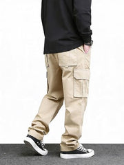 Lymio Men Mid Rise Regular Fit Cotton Cargo Pants (Cargo-46-Grey-S)